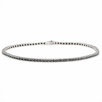 Gold Tennis Bracelet with Black Diamonds br2694dn