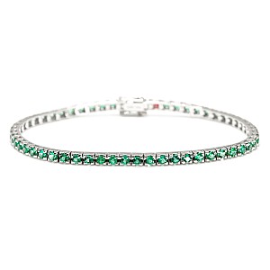 Gold Tennis Bracelet with Emeralds br2694sm