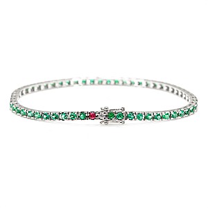 Gold Tennis Bracelet with Emeralds br2694sm