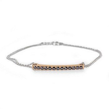 Bracelet br1365dn in Gold or Platinum with Black Diamonds