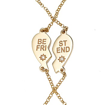 Best Friend Bracelet Set br1978 in Gold with Diamonds