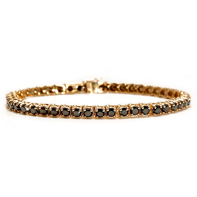 Tennis bracelet in Gold and Black Diamonds 8.50ct br2114Dn