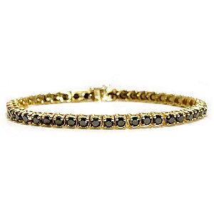 14k Yellow Gold Tennis Bracelet Black Diamonds 8.50ct br2114Dn