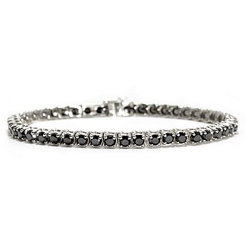 Tennis bracelet in Gold and Black Diamonds 8.50ct br2114Dn