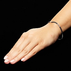 Gold tennis bracelet with black diamonds and colorless diamonds br2249dndi