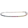 Gold tennis bracelet with multicolored Sapphires br2224sf