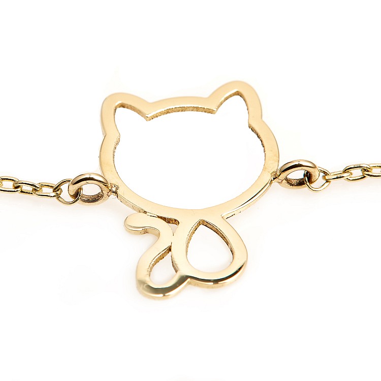 Cat Model Gold Bracelet br2676 with Natural Diamond