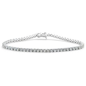 Gold tennis bracelet with 2.00ct colorless diamonds br2687