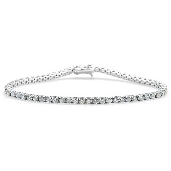 Gold tennis bracelet with 2.00ct colorless diamonds br2687