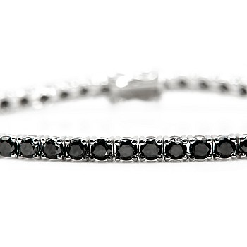 Gold Tennis Bracelet with Black Diamonds 6.00ct br2687dn