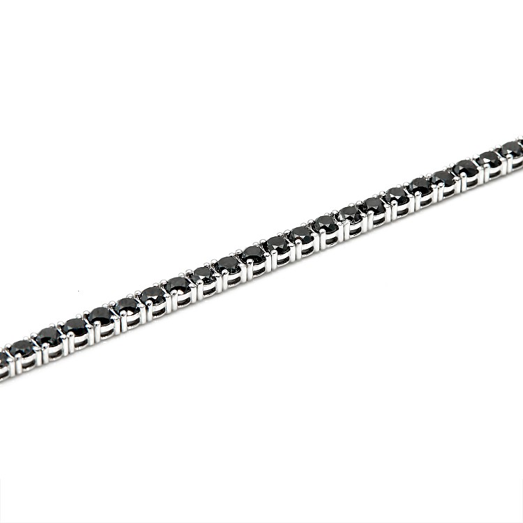 Bracciale tennis in oro con diamanti neri da 6,00 ct br2687dn