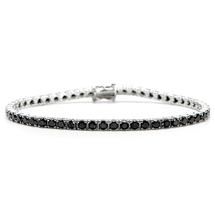 Bracciale tennis in oro con diamanti neri da 6,00 ct br2687dn