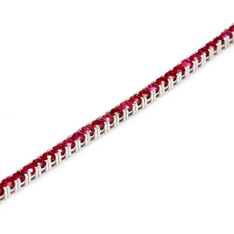 Gold tennis bracelet with rubies br2687rb