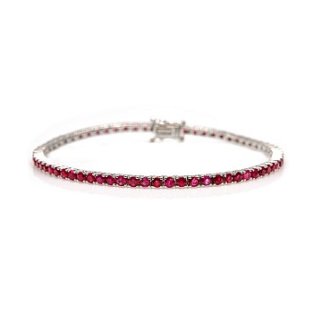 Gold tennis bracelet with rubies br2687rb