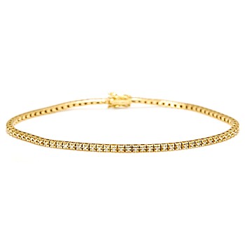 18k Yellow Gold Tennis Bracelet with Diamonds 0.40ct br2694