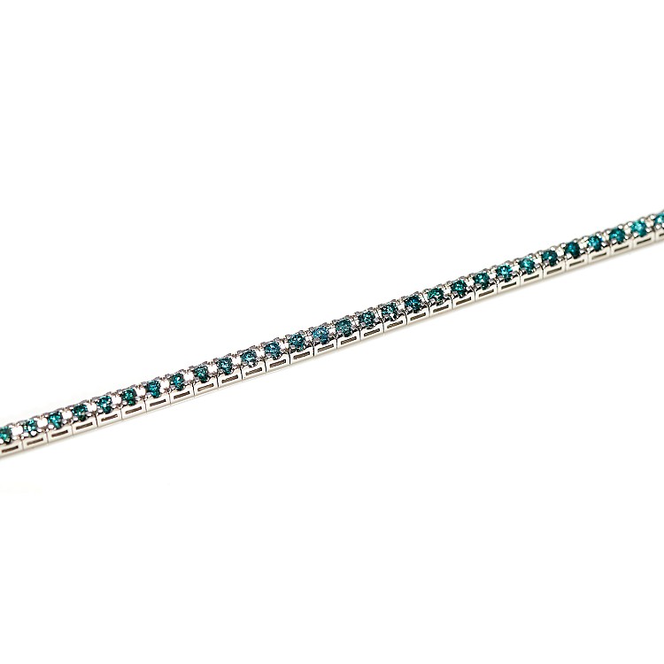 Gold Tennis Bracelet with 2.20ct Blue Diamonds br2694db