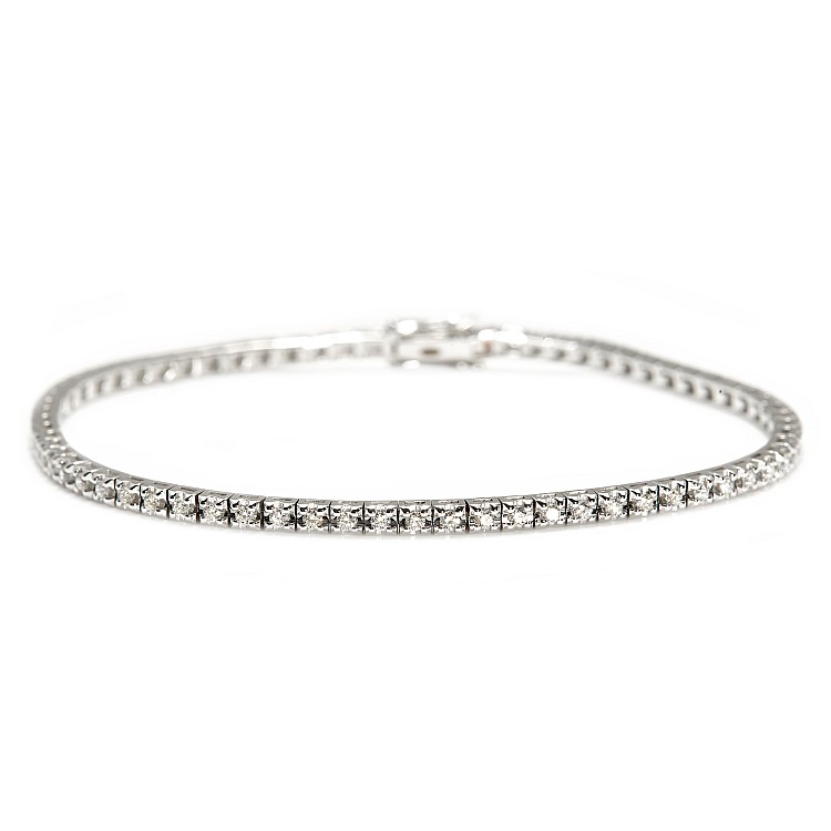 18k White Gold Tennis Bracelet with Diamonds 0.87ct br2694