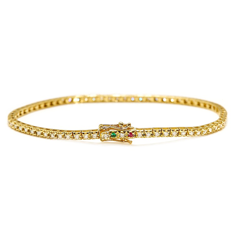 18k Yellow Gold Tennis Bracelet with Diamonds 0.40ct br2694