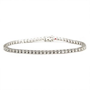 White Gold 18k Tennis Bracelet with 2.70ct Clear Diamonds br2694
