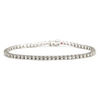 White Gold 18k Tennis Bracelet with 2.70ct Clear Diamonds br2694