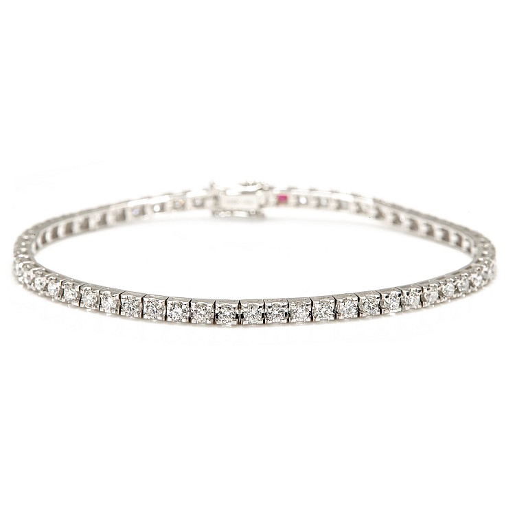 White Gold 18k Tennis Bracelet with 4.40ct Clear Diamonds br2694