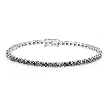 Tennis bracelet in Gold and Black Diamonds 5.30ct br2694dn