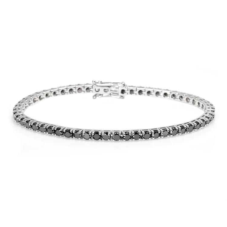 Tennis bracelet in Gold and Black Diamonds 5.30ct br2243dn