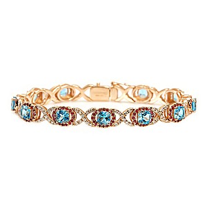 Gold bracelet br2705tpdirb with Diamonds, Rubies and Topazes