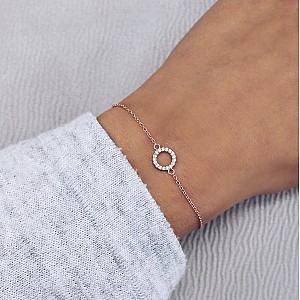 Circle Bracelet br303 in Gold with Natural Diamonds