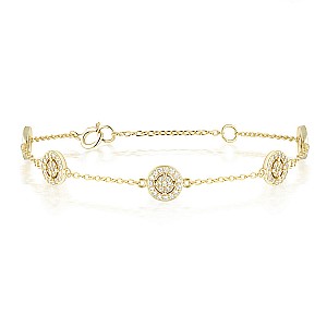Fashion Bracelet br304 in Gold with Natural Diamonds