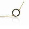 br306 Gold Bracelet with Black Diamonds