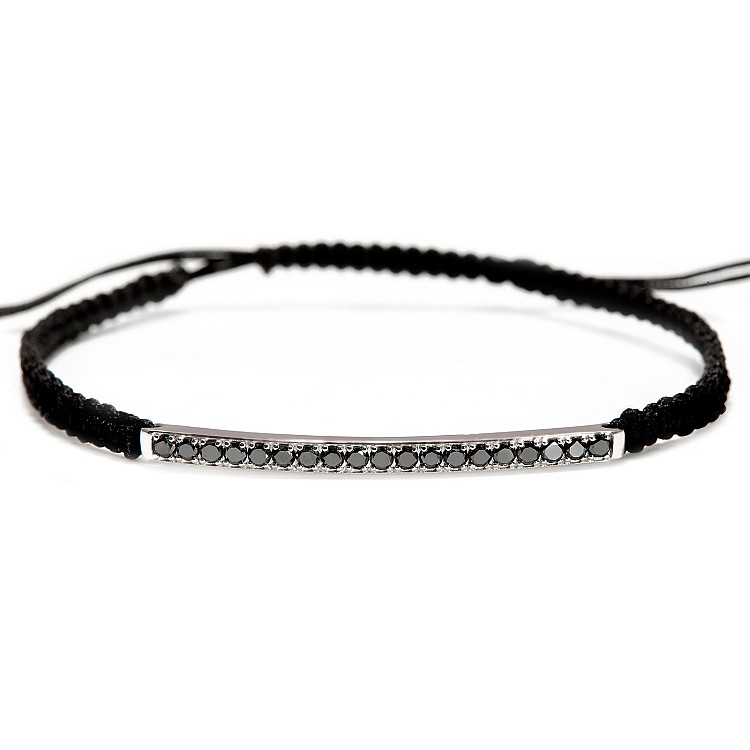 Bracelet pbr806dn in Platinum with Black Diamonds