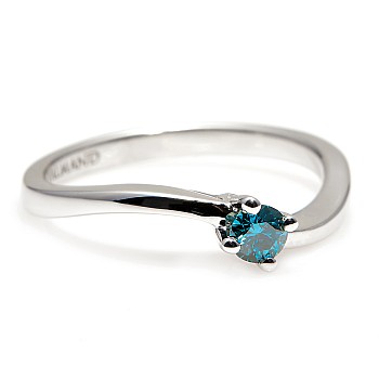 Engagement ring i001Db in Gold with Blue Diamond 0.10ct - 0.25ct