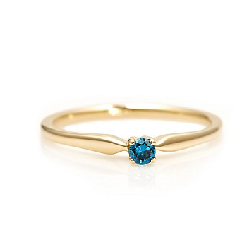 Engagement ring i004Db in Gold with Blue Diamond 0.10ct - 0.25ct