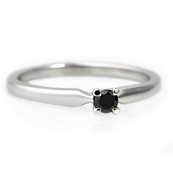 Gold engagement ring i004Dn with Black Diamond 0.20ct - 0.33ct