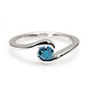 Engagement ring i005Db in Gold with Blue Diamond 0.10ct - 0.15ct