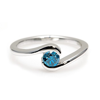 Engagement ring i005Db in Gold with Blue Diamond 0.10ct - 0.25ct