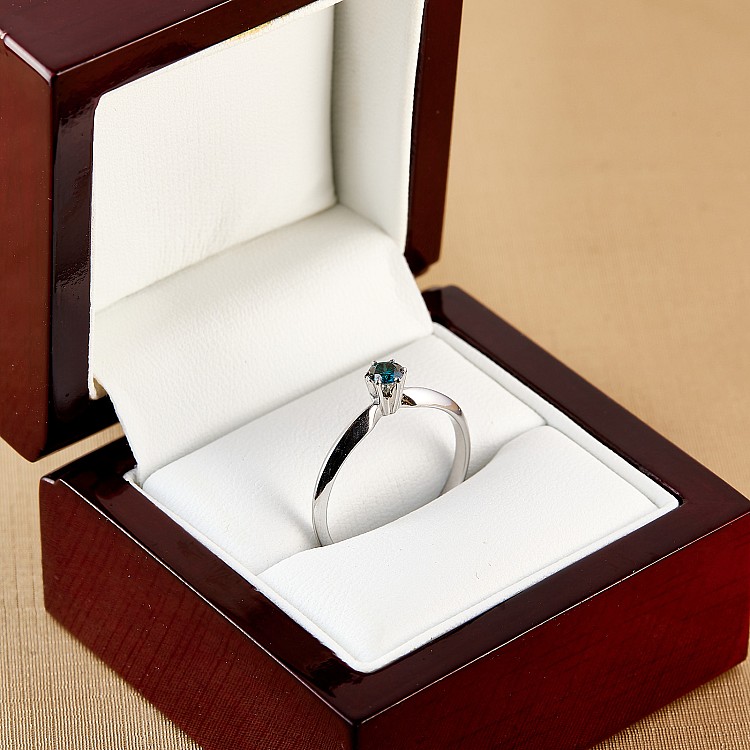 Engagement ring i009Db in Gold with Blue Diamond 0.10ct - 0.15ct