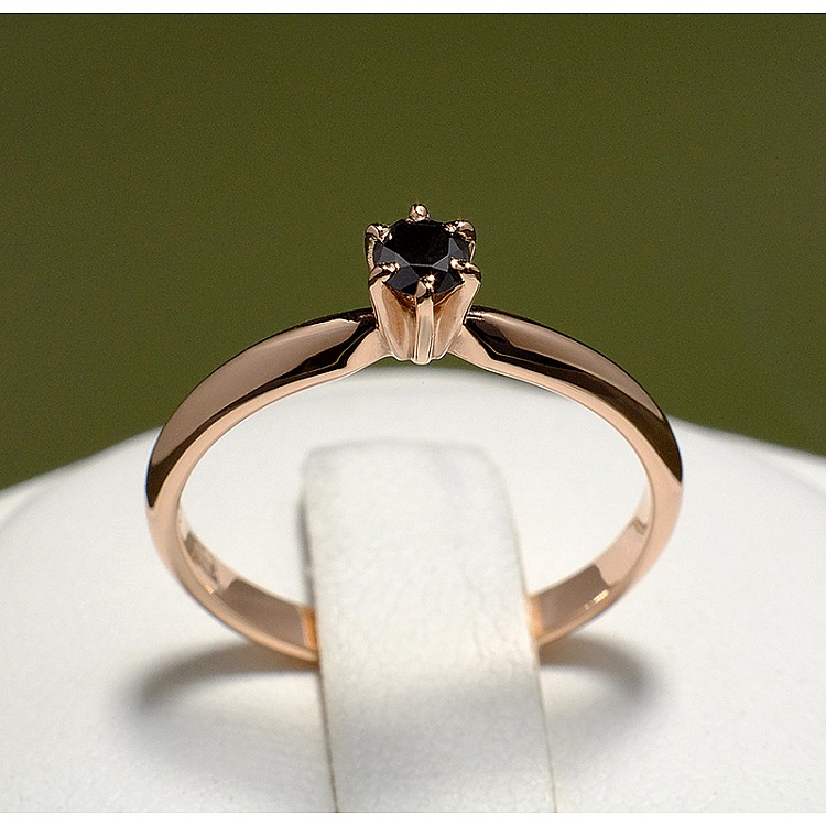 Gold engagement ring i009dn with Black Diamond 0.20ct - 0.33ct