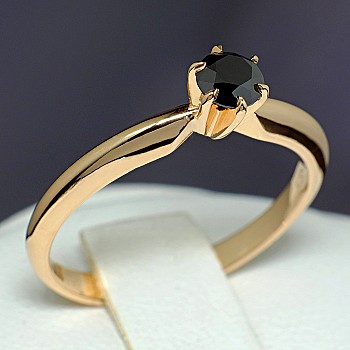 Gold engagement ring i012Dn with Black Diamond 0.33ct - 0.85ct