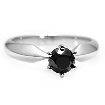 Gold engagement ring i017p6Dn with Black Diamond 0.33ct - 0.85ct