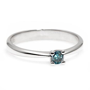 Engagement ring i026Db in Gold with Blue Diamond 0.30ct - 0.50ct