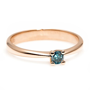 Engagement ring i026Db in Gold with Blue Diamond 0.10ct - 0.25ct