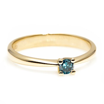 Engagement ring i026Db in Gold with Blue Diamond 0.10ct - 0.25ct