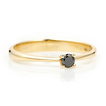 Gold engagement ring i026dn with Black Diamond 0.10ct - 0.15ct