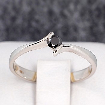 Engagement ring i060Dn in Gold with Black Diamond 0.20ct - 0.33ct