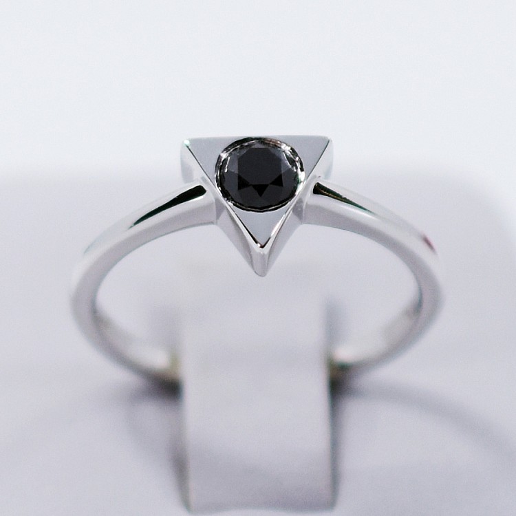 Gold engagement ring i1128dn with Black Diamond 0.20ct - 0.33ct