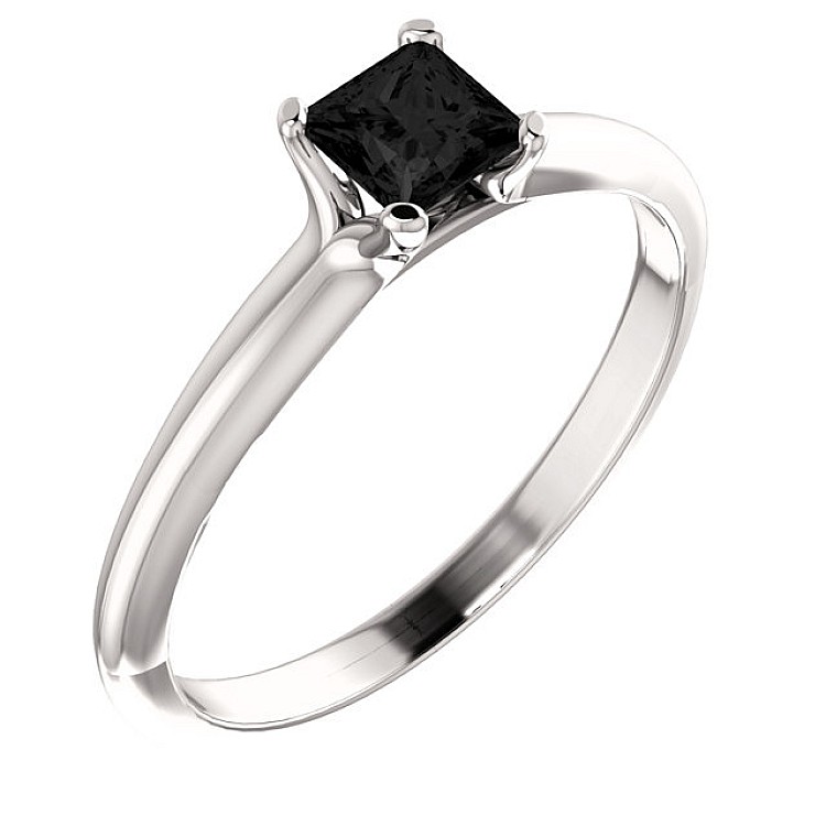 Engagement ring i122005Dn in Gold with Black Diamond 0.33ct - 0.85ct