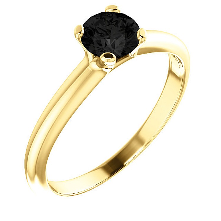 Engagement ring i122005Dn in Gold with Black Diamond 0.33ct - 0.85ct