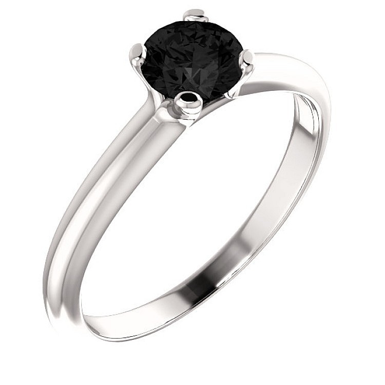 Engagement ring i122005Dn in Gold with Black Diamond 0.33ct - 0.85ct